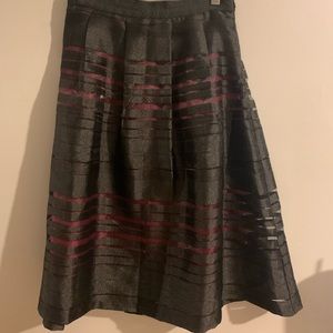 Black and Purple Midi Skirt